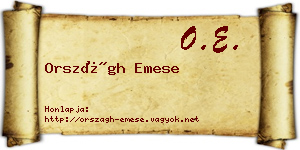 Országh Emese névjegykártya